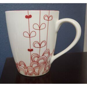 2009 Starbucks Coffee Mug / Cup Red Hearts Bone China- Love Valentines